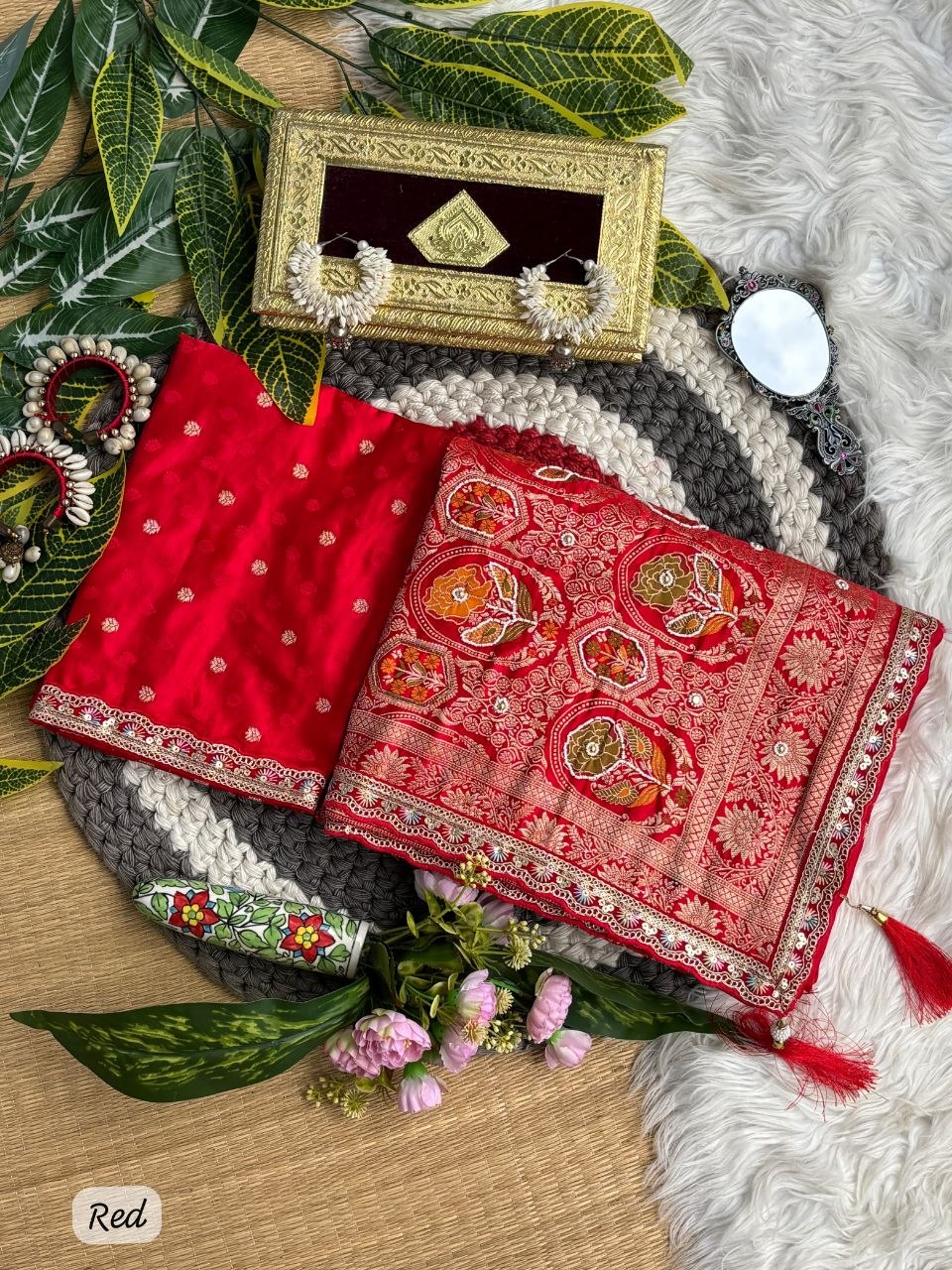 Pure Sartin saree with weaving jaquard nd mina work