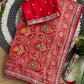 Pure Sartin saree with weaving jaquard nd mina work