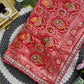 Pure Sartin saree with weaving jaquard nd mina work