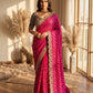 Soft Space Silk Bead sequins and Zari Embroidery Work Saree