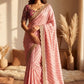 Soft Space Silk Bead sequins and Zari Embroidery Work Saree