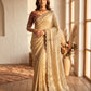 Soft Space Silk Bead sequins and Zari Embroidery Work Saree