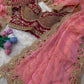 Soft Space Silk Bead sequins and Zari Embroidery Work Saree