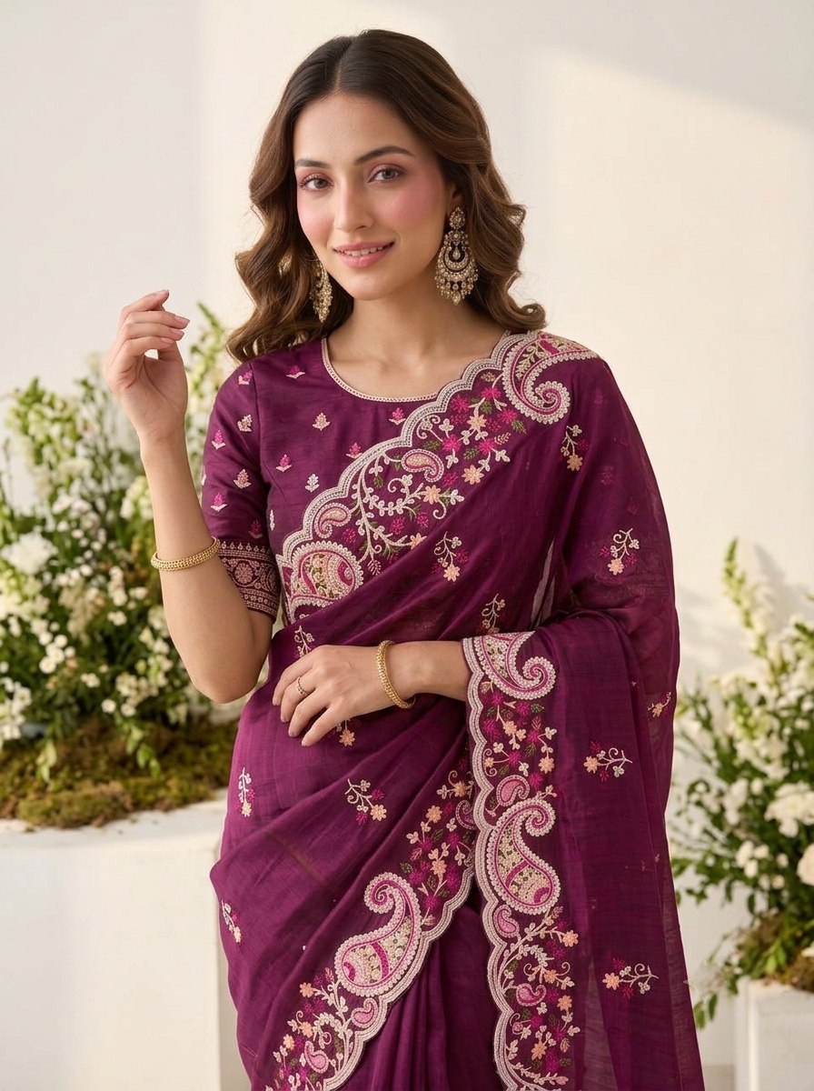 Party & Wedding Wear Soft  Space silk Saree