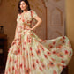 Soft Georgette digital painted floral design lehenga