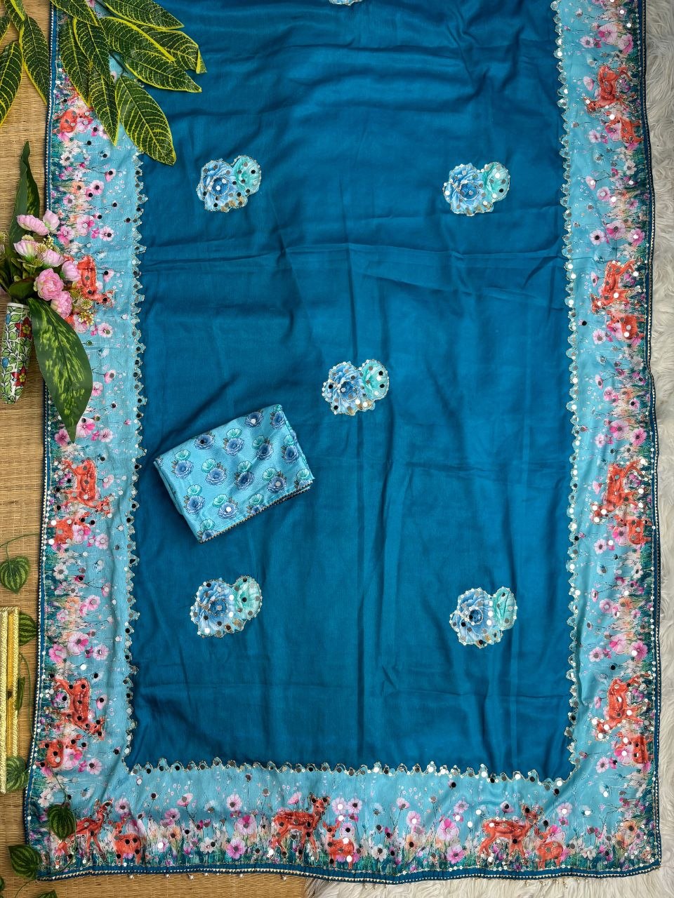 Very Soft and Elegant Rich look Soft Chinon Silk Digital Print