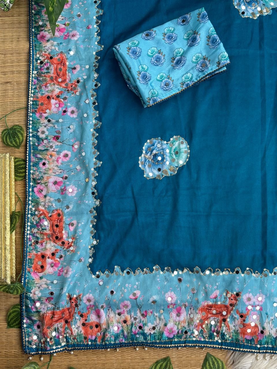 Very Soft and Elegant Rich look Soft Chinon Silk Digital Print