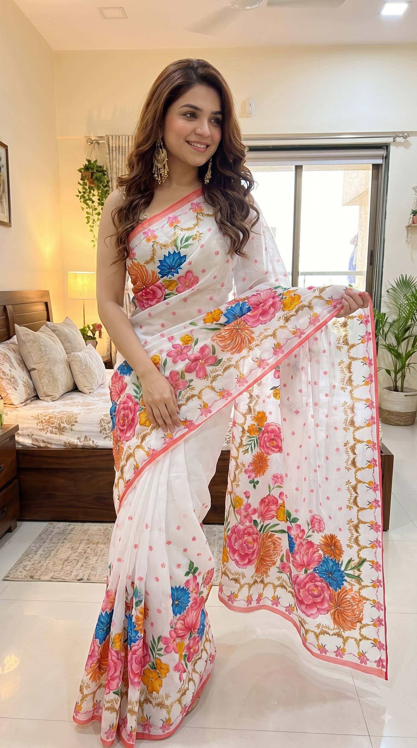Soft pure Georgette handwork sarees