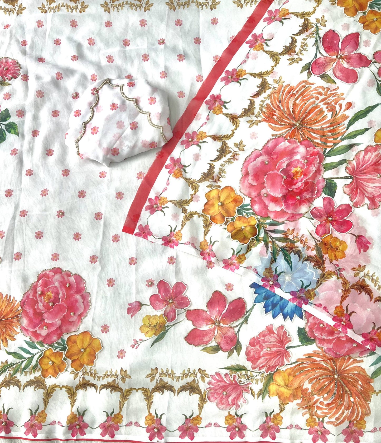 Soft pure Georgette handwork sarees