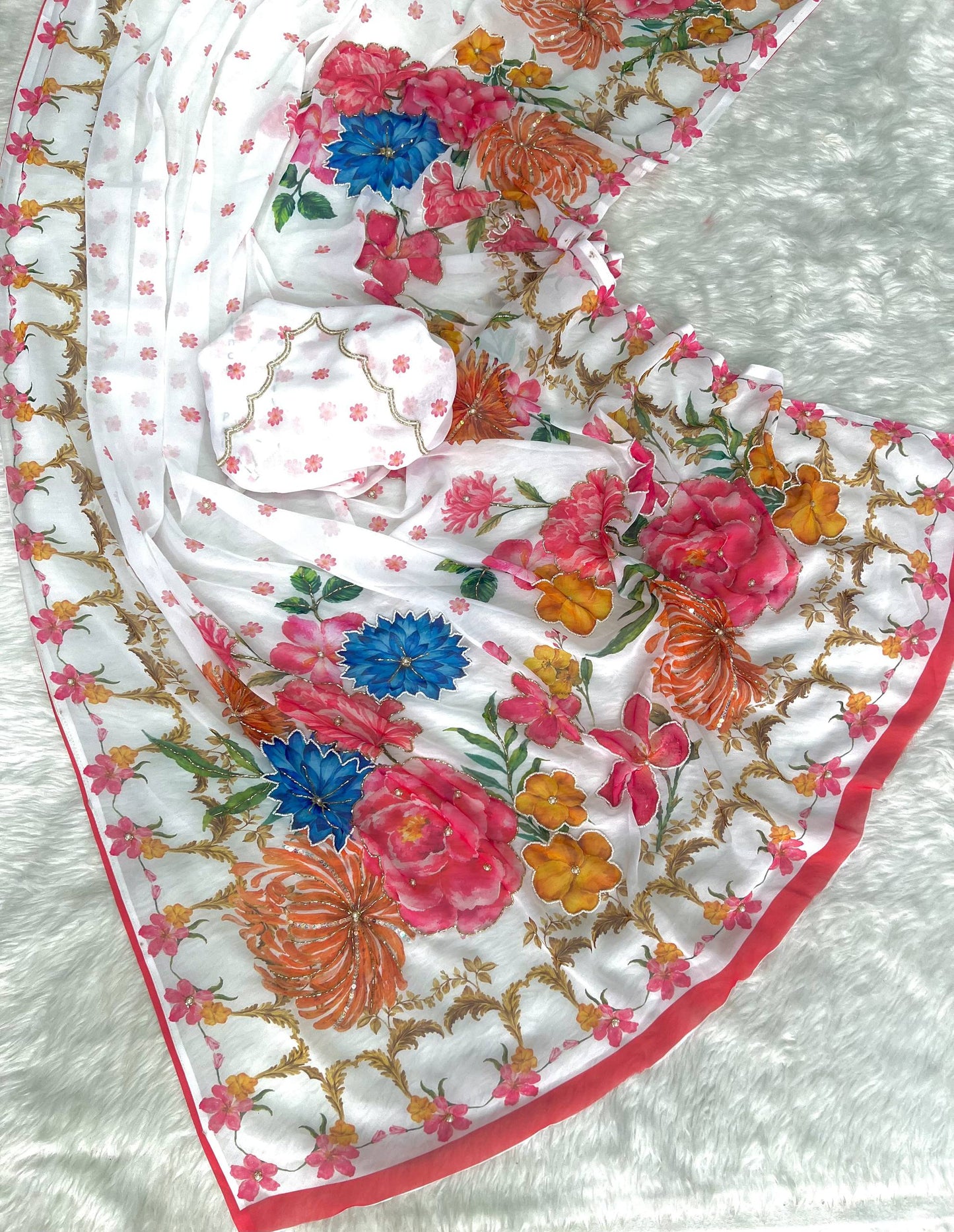 Soft pure Georgette handwork sarees