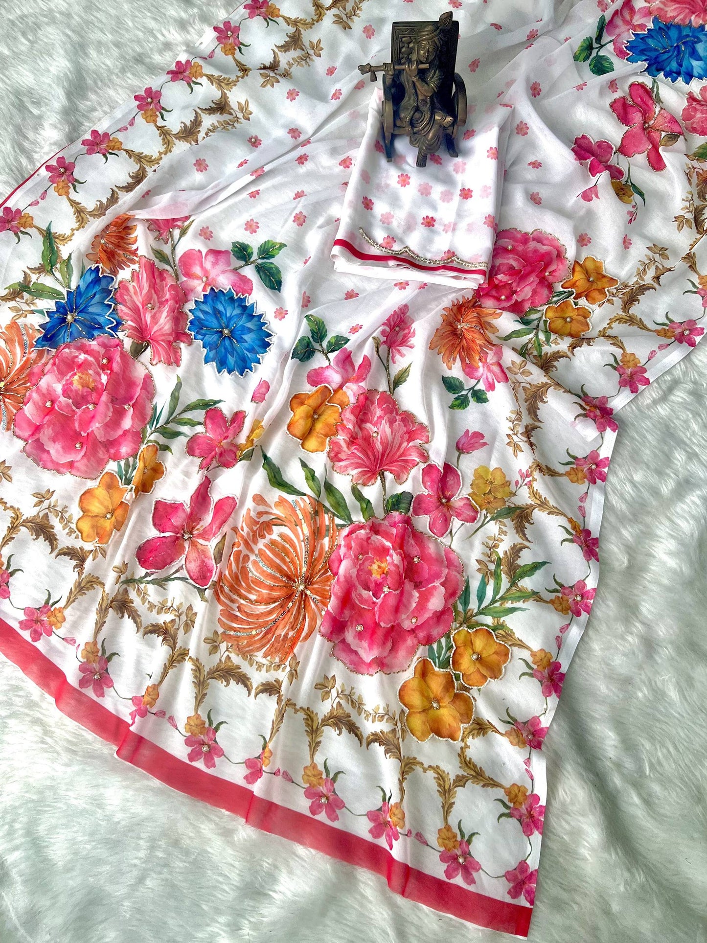 Soft pure Georgette handwork sarees