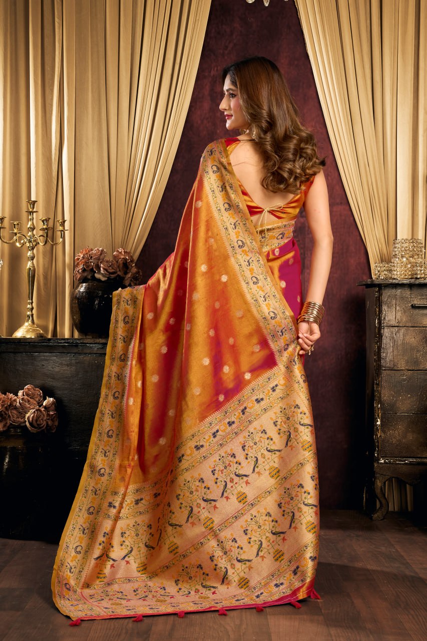 Premium Tissue Silk Saree With Tassels
