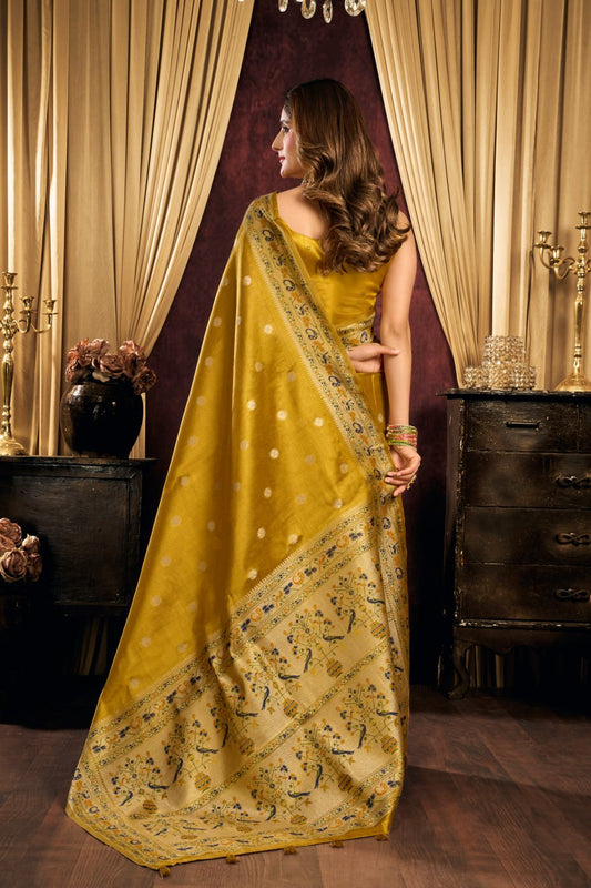 Premium Tissue Silk Saree With Tassels