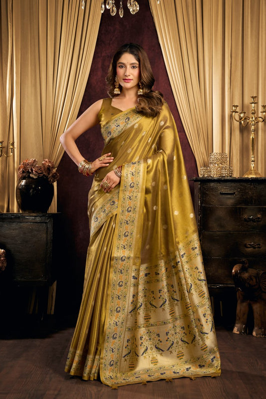 Premium Tissue Silk Saree With Tassels