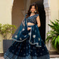Einführung eines 4 Meter ausgestellten Coding Sequins Cut Work Lehenga