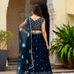 Einführung eines 4 Meter ausgestellten Coding Sequins Cut Work Lehenga