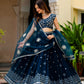 Einführung eines 4 Meter ausgestellten Coding Sequins Cut Work Lehenga