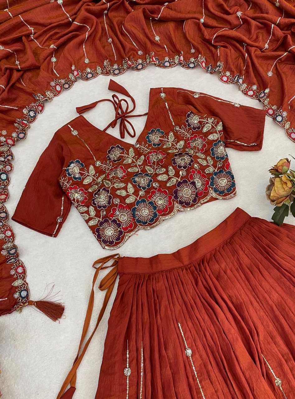 NC Vichitraa Multi Embroidery n Pipe Bead With Traditional Work Lehenga