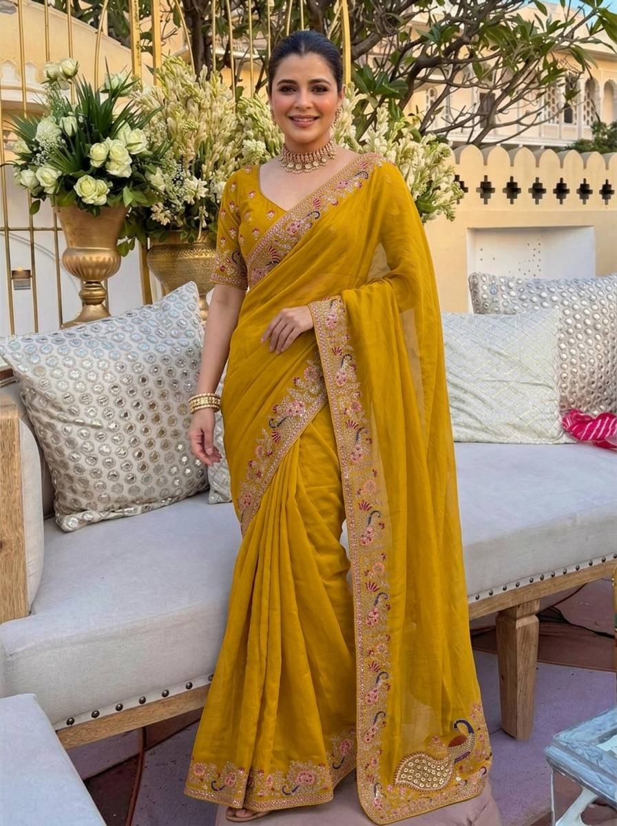 Wedding Collection Party Wear Soft Star Georgette Saree