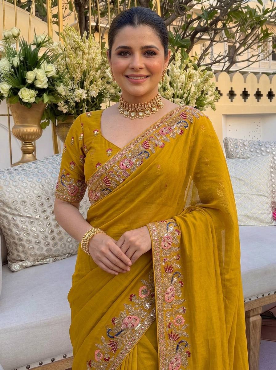 Wedding Collection Party Wear Soft Star Georgette Saree