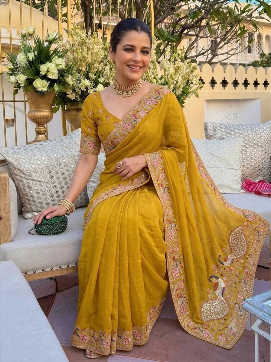Wedding Collection Party Wear Soft Star Georgette Saree