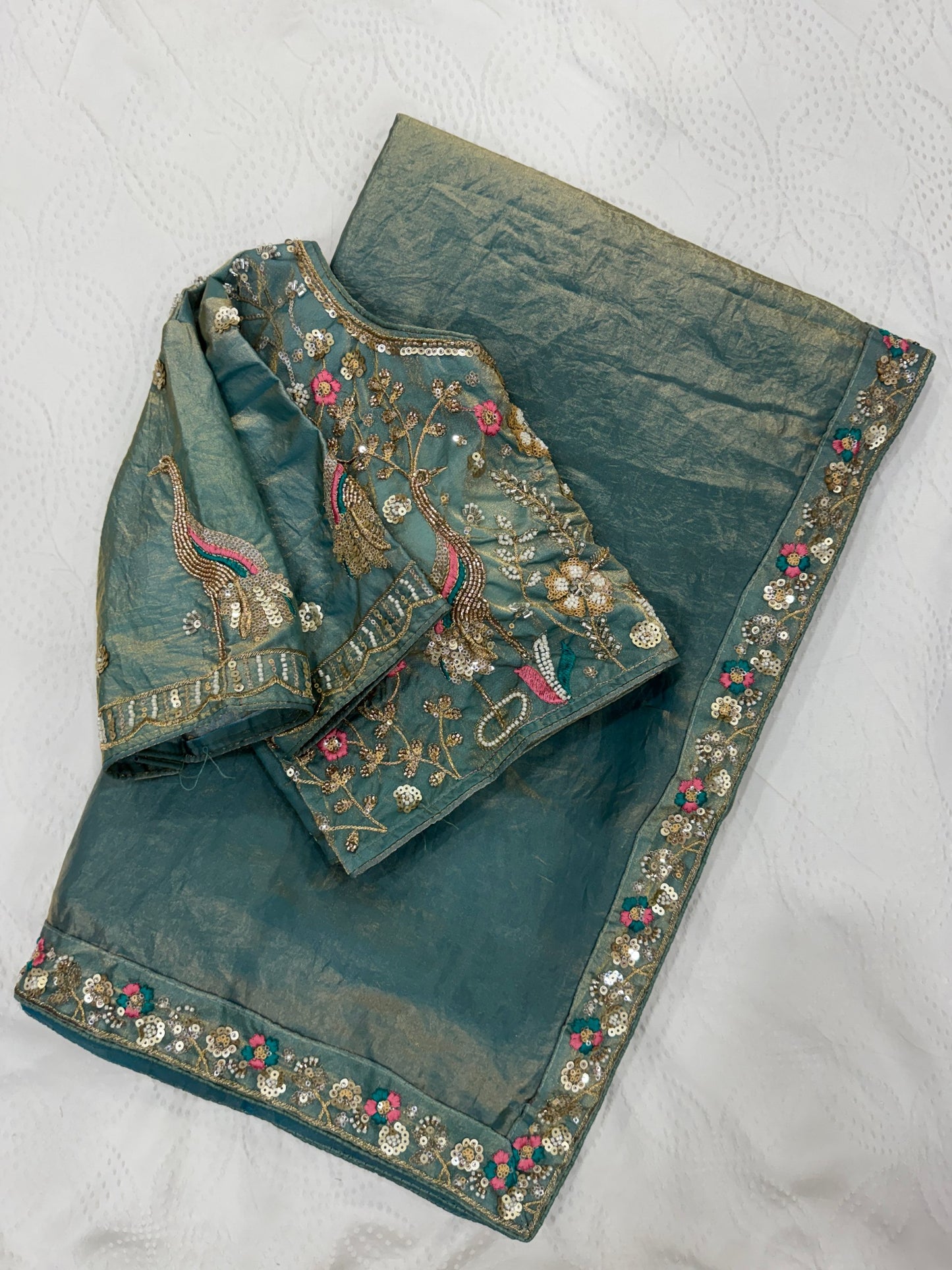 Designer Party Wear Fendy Satin Silk Saree