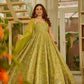 Digital printed Jimy organza silk suit with huge flair