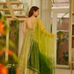 Digital printed Jimy organza silk suit with huge flair