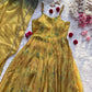 Digital printed Jimy organza silk suit with huge flair