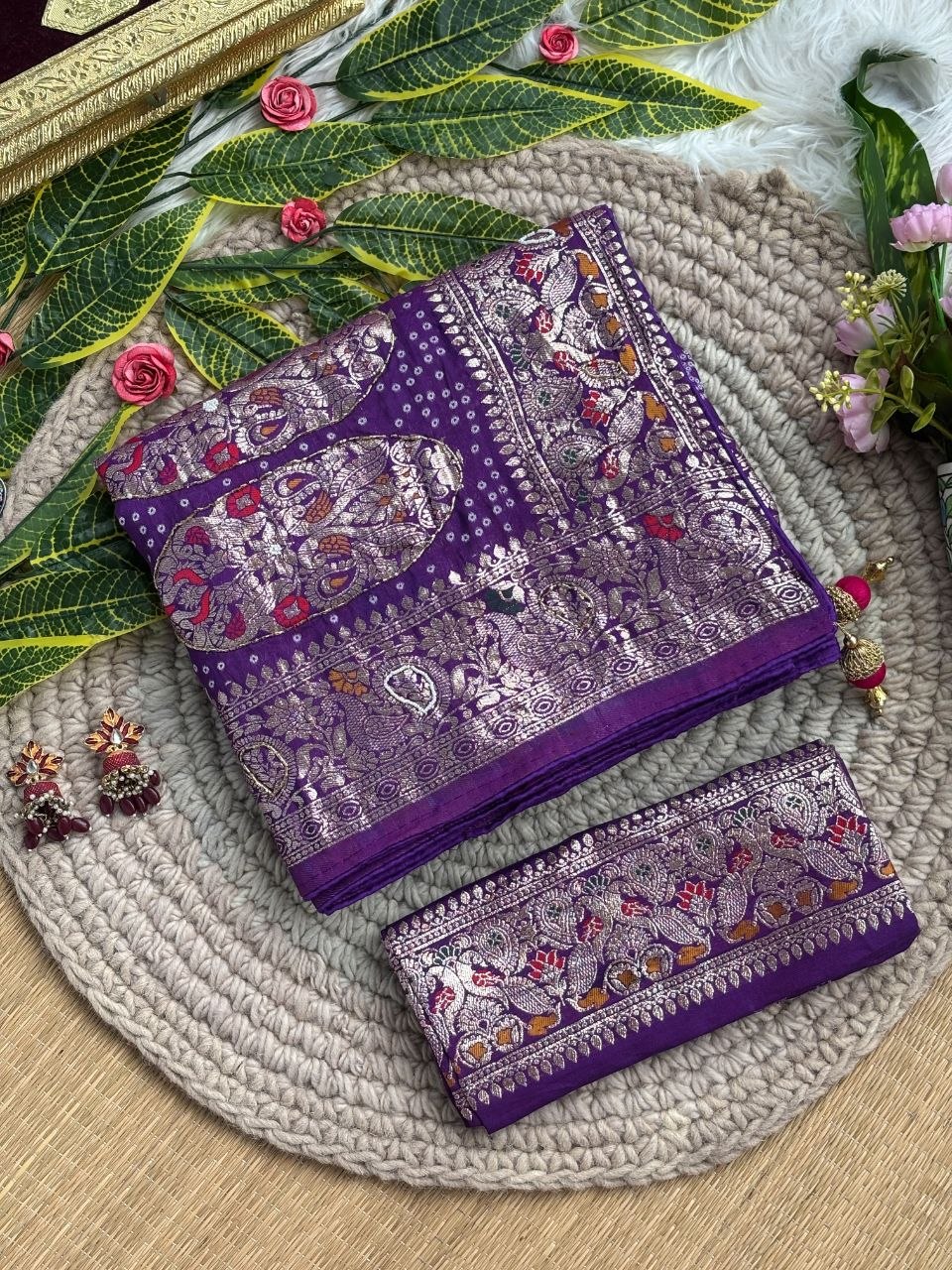 Pure soft viscose georgette sarees with amazing weaving patola