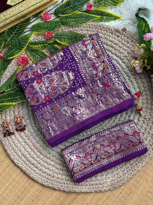 Pure soft viscose georgette sarees with amazing weaving patola