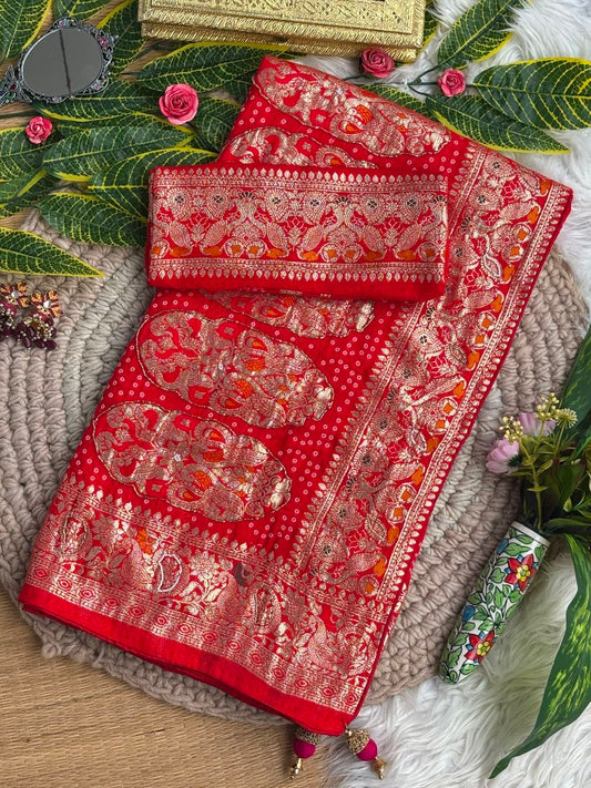 Pure soft viscose georgette sarees with amazing weaving patola