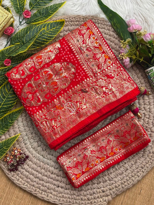 Pure soft viscose georgette sarees with amazing weaving patola