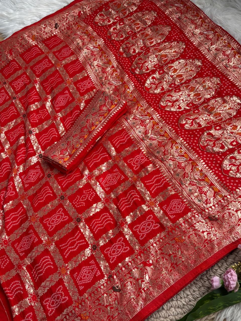 Pure soft viscose georgette sarees with amazing weaving patola