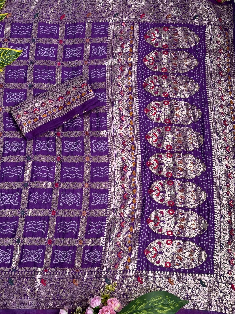 Pure soft viscose georgette sarees with amazing weaving patola