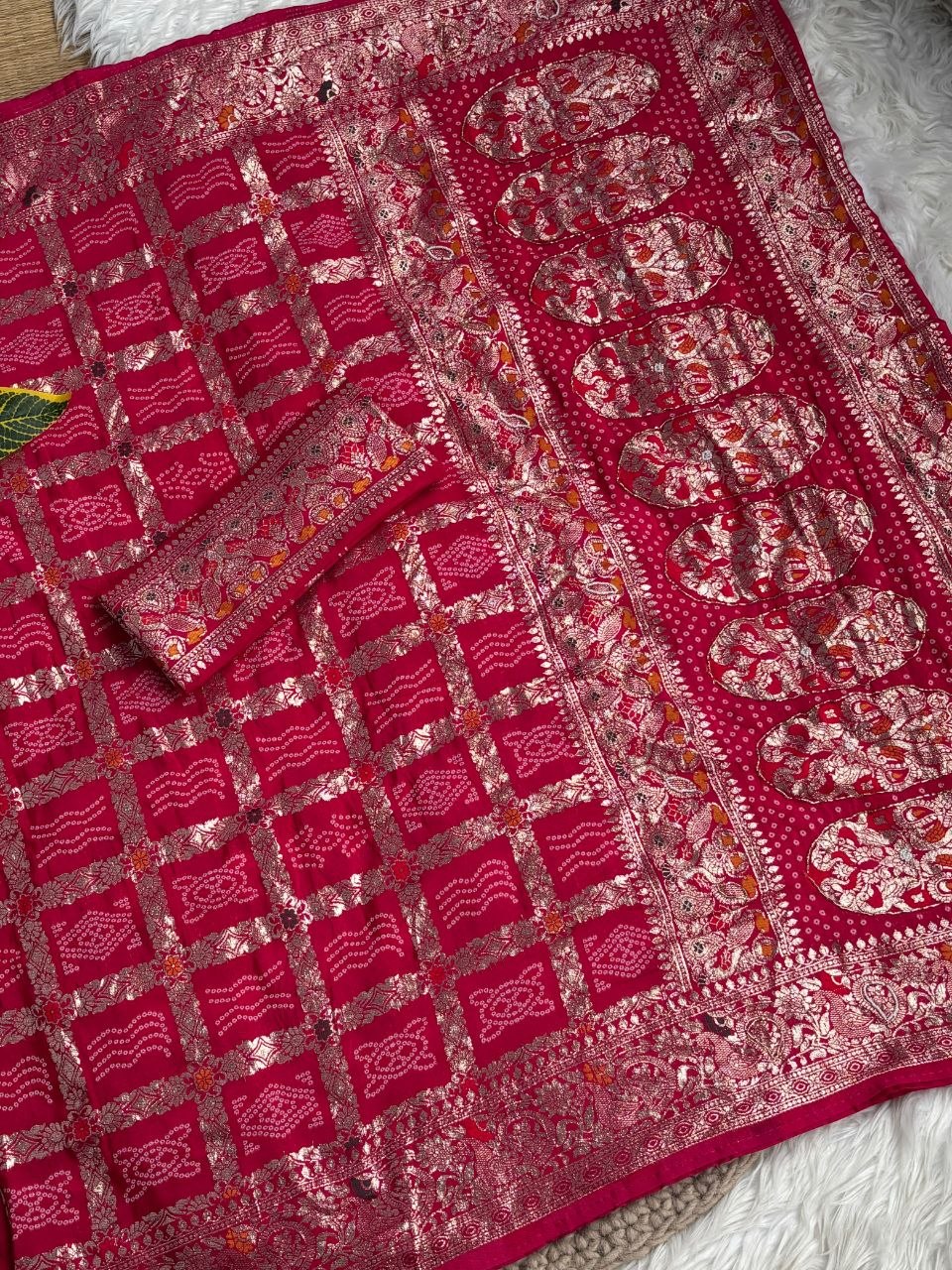Pure soft viscose georgette sarees with amazing weaving patola