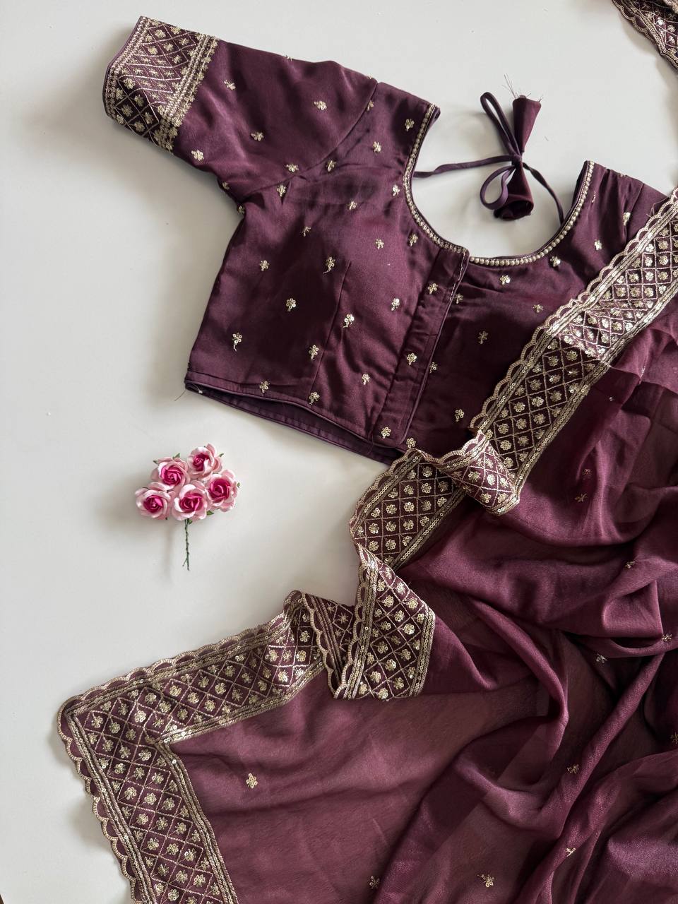 Pure soft GEORGETT silk saree