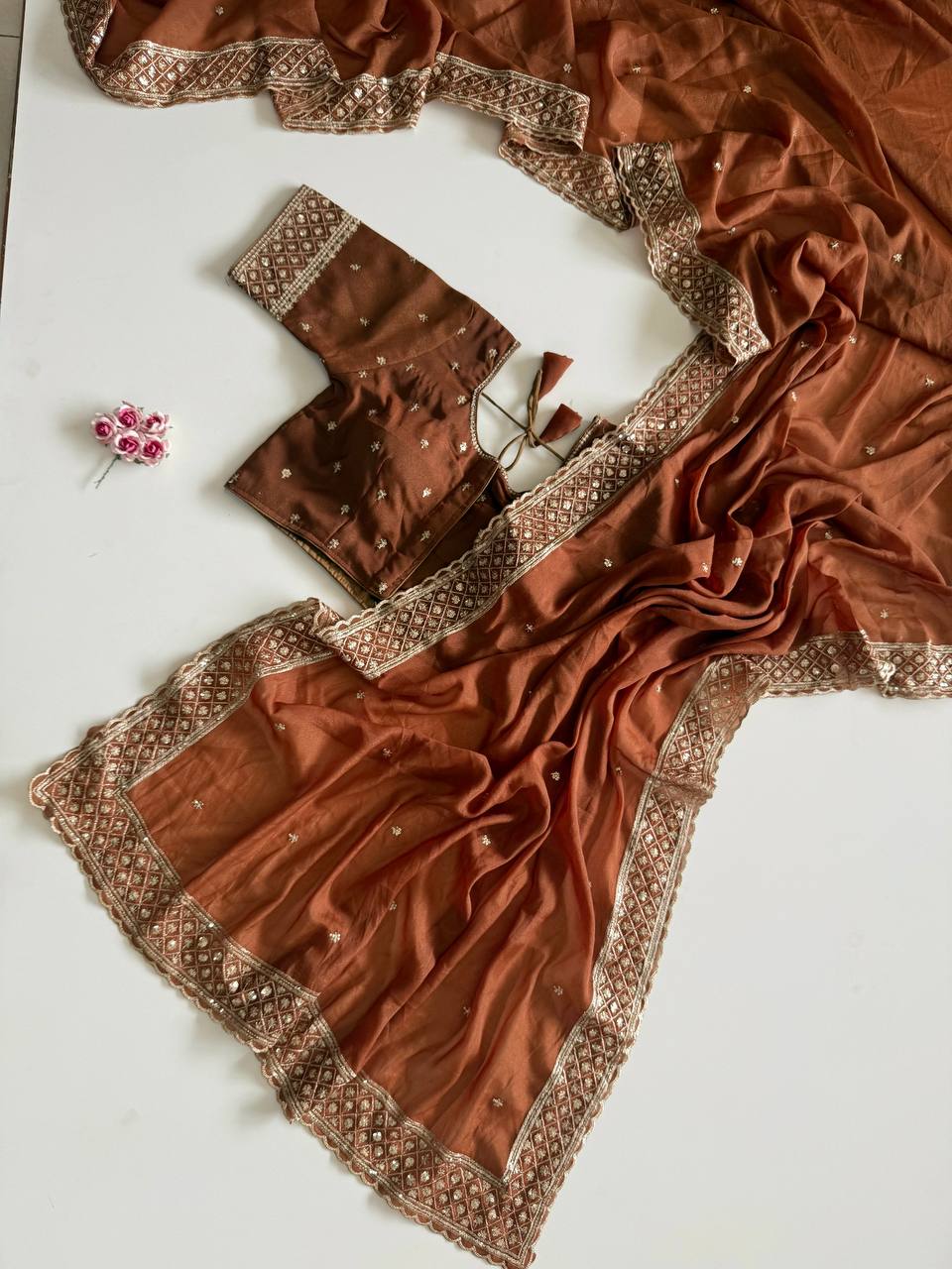 Pure soft GEORGETT silk saree