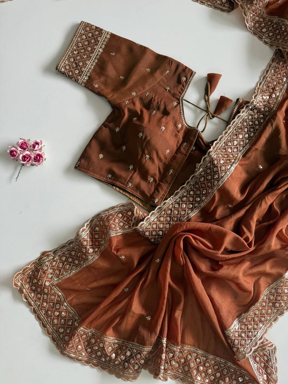 Pure soft GEORGETT silk saree