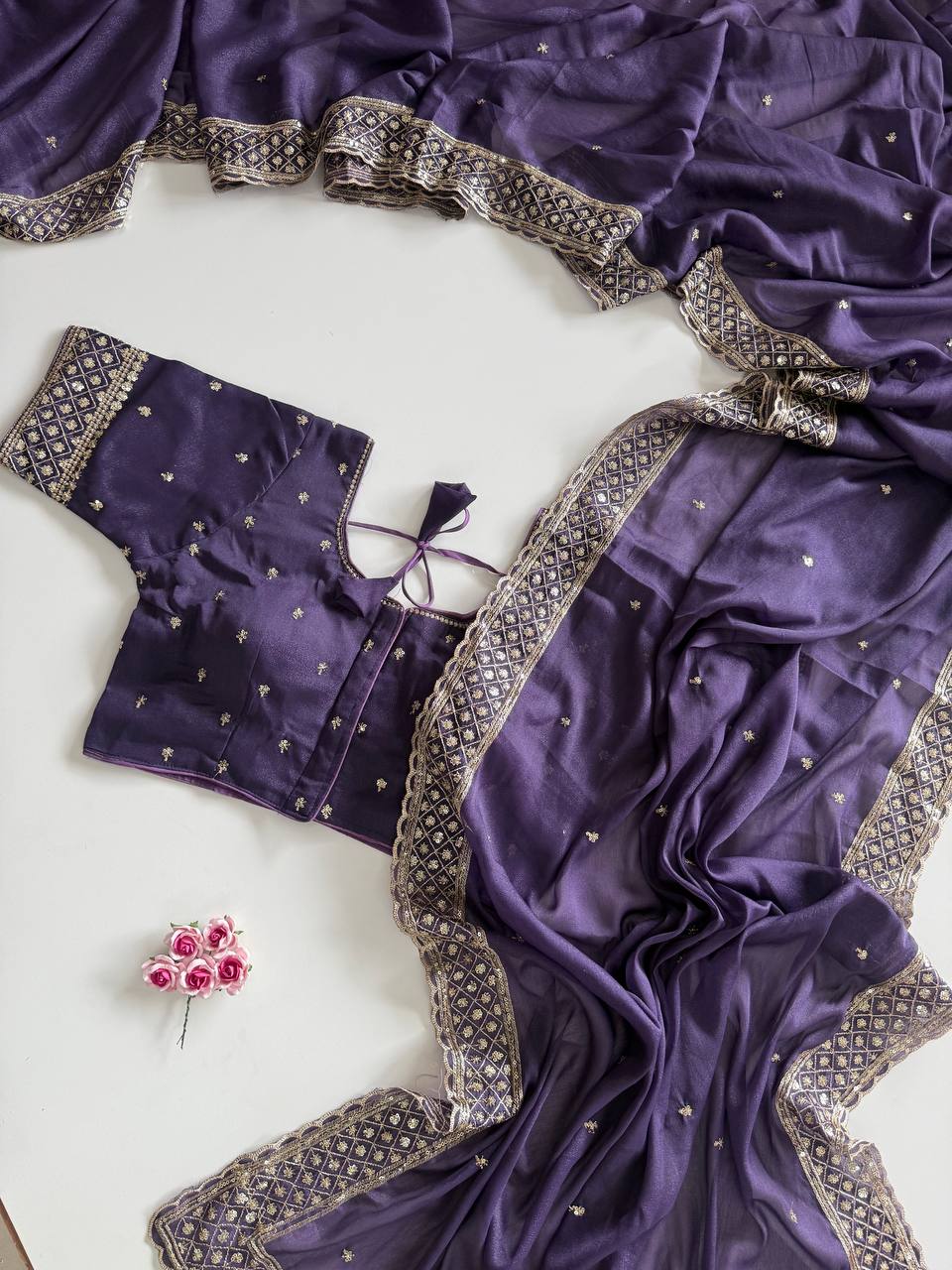 Pure soft GEORGETT silk saree