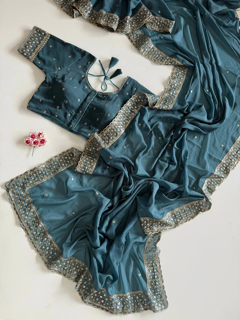 Pure soft GEORGETT silk saree