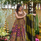 Digital printed Jmy organza silk suit with huge flair