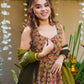Digital printed Jmy organza silk suit with huge flair