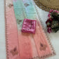 Pure Fandy satin material wih digital prints and jarkan diamond attched
