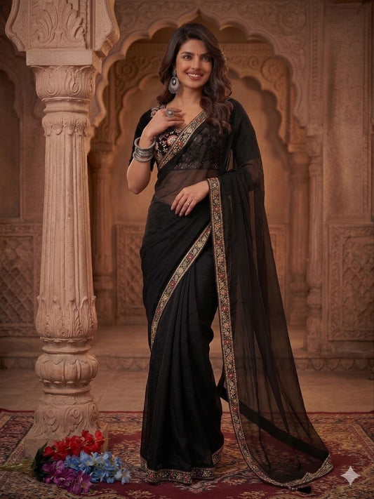 Presenting You Most Beautiful Latest Full Handwork Saree