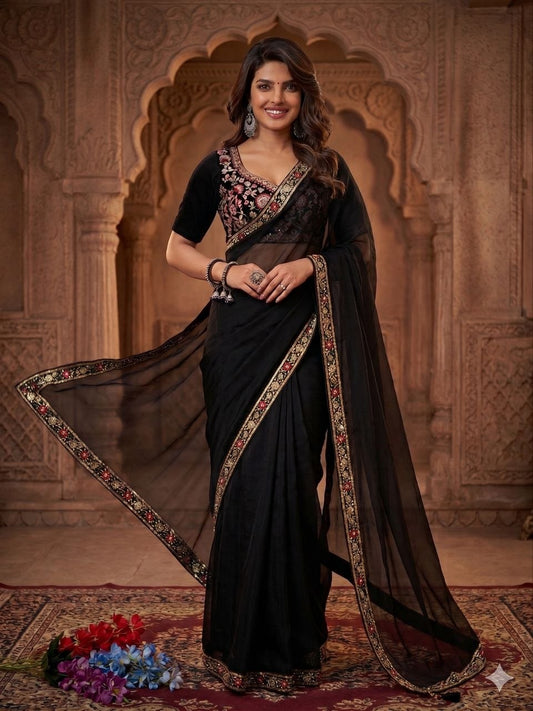 Presenting You Most Beautiful Latest Full Handwork Saree