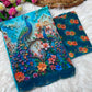 Wetless digital print with beautiful jarkhan work saree