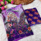 Wetless digital print with beautiful jarkhan work saree