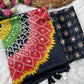 Japan sattin With original mirror work With tassels in pallu saree