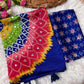 Japan sattin With original mirror work With tassels in pallu saree